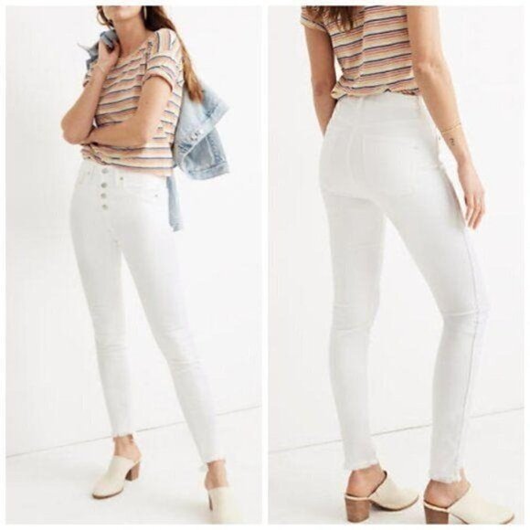Madewell jeans white 10" High-Rise Skinny Jean size 32 - Picture 1 of 14
